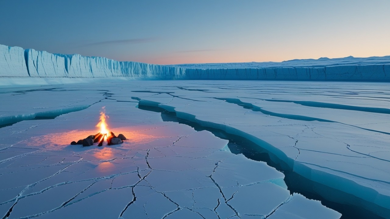 3 Hours of Deep Sleep Piano — Glacier Firelight & Frozen Winter Calm