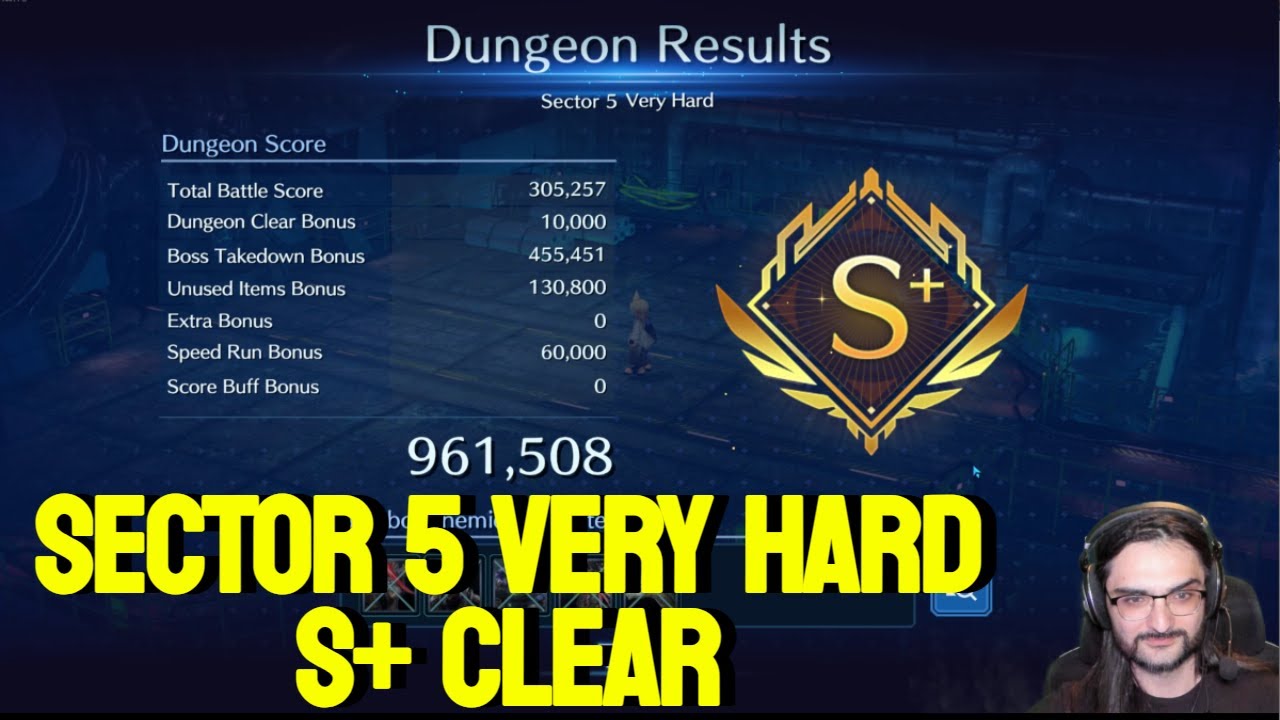 Sector 5 Crisis Dungeon S+ Very Hard Clear - FF7 Ever Crisis