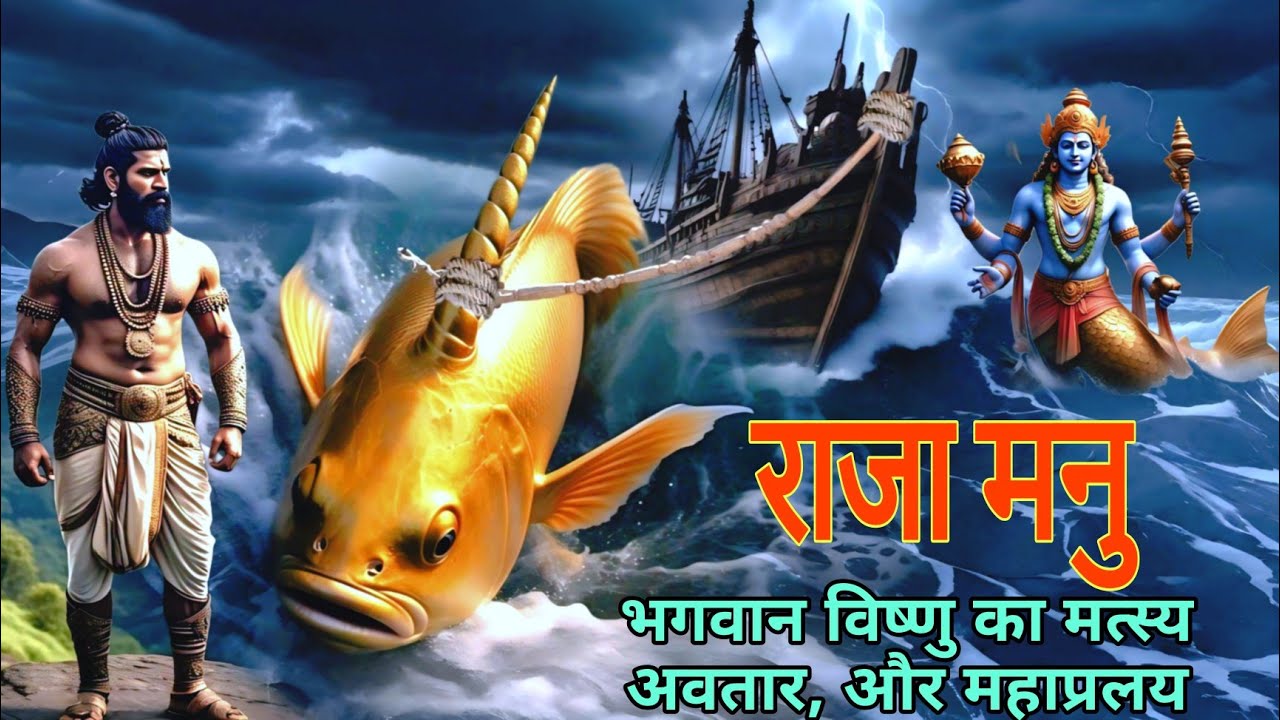 राजा मनु। भगवान विष्णु का मत्स्य अवतार। Raja Monu | Hindi pauranik kahani | maha pralay ki katha