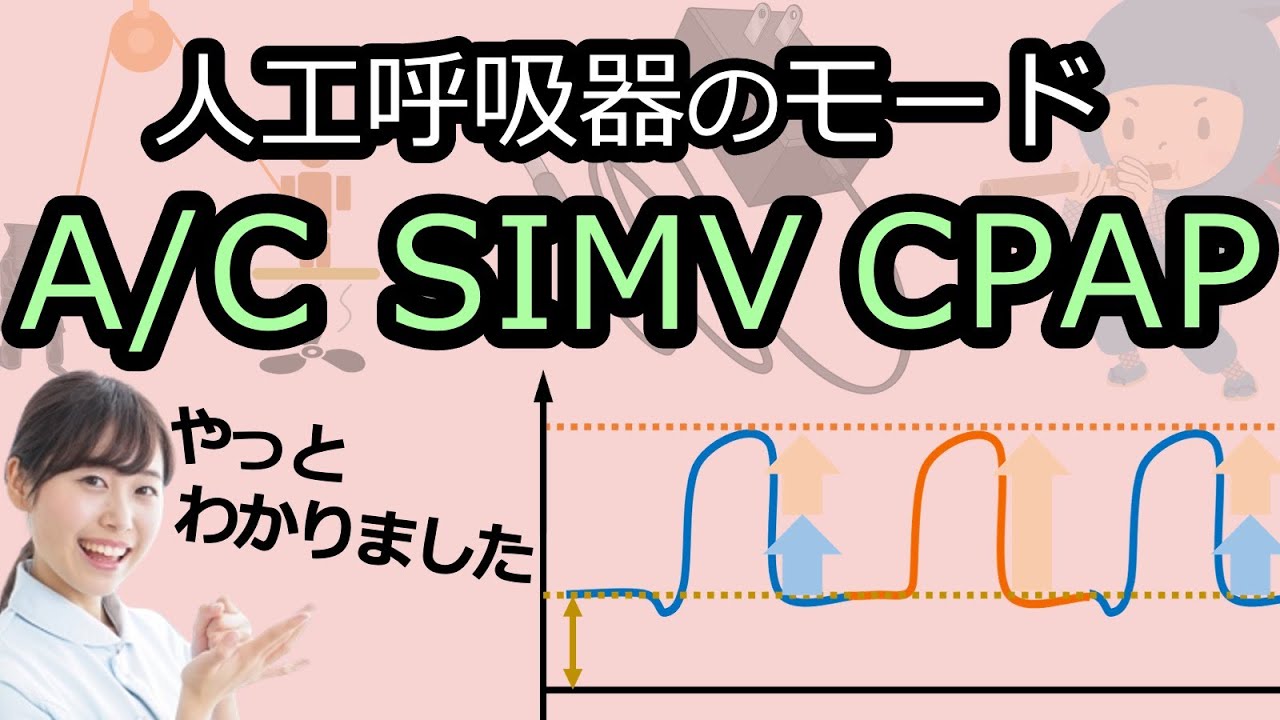 人工呼吸器のモードの違い＆見分け方がわかる動画：A/C、SIMV、CPAP：PCV、VCV【人工呼吸器】