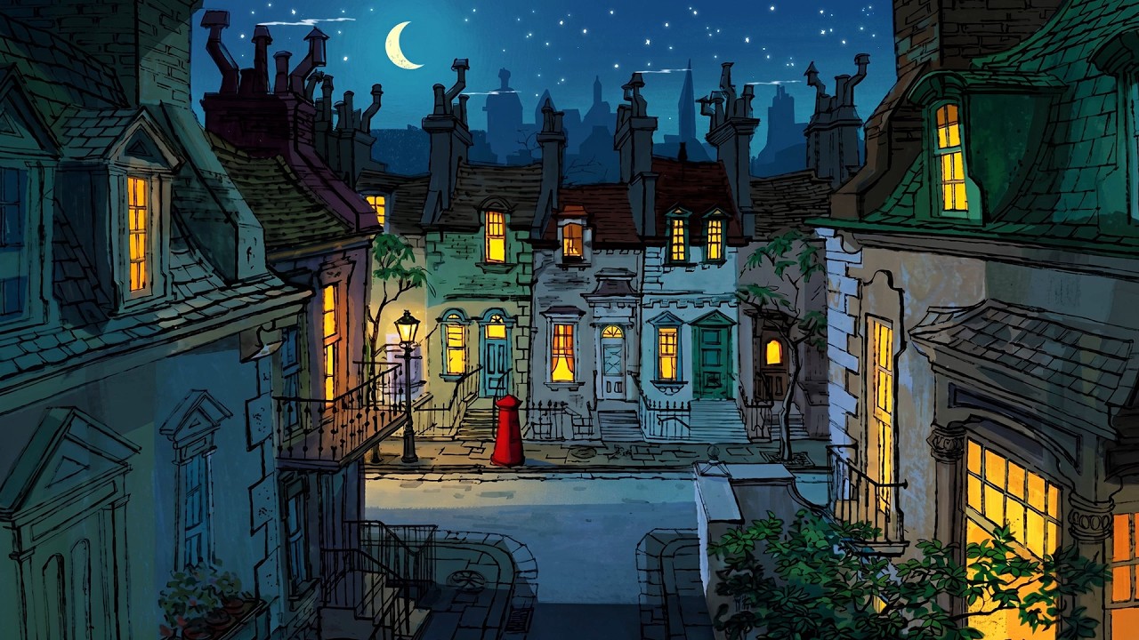 calm 1940s night in a vintage european town | oldies playing in another room | relax & sleep
