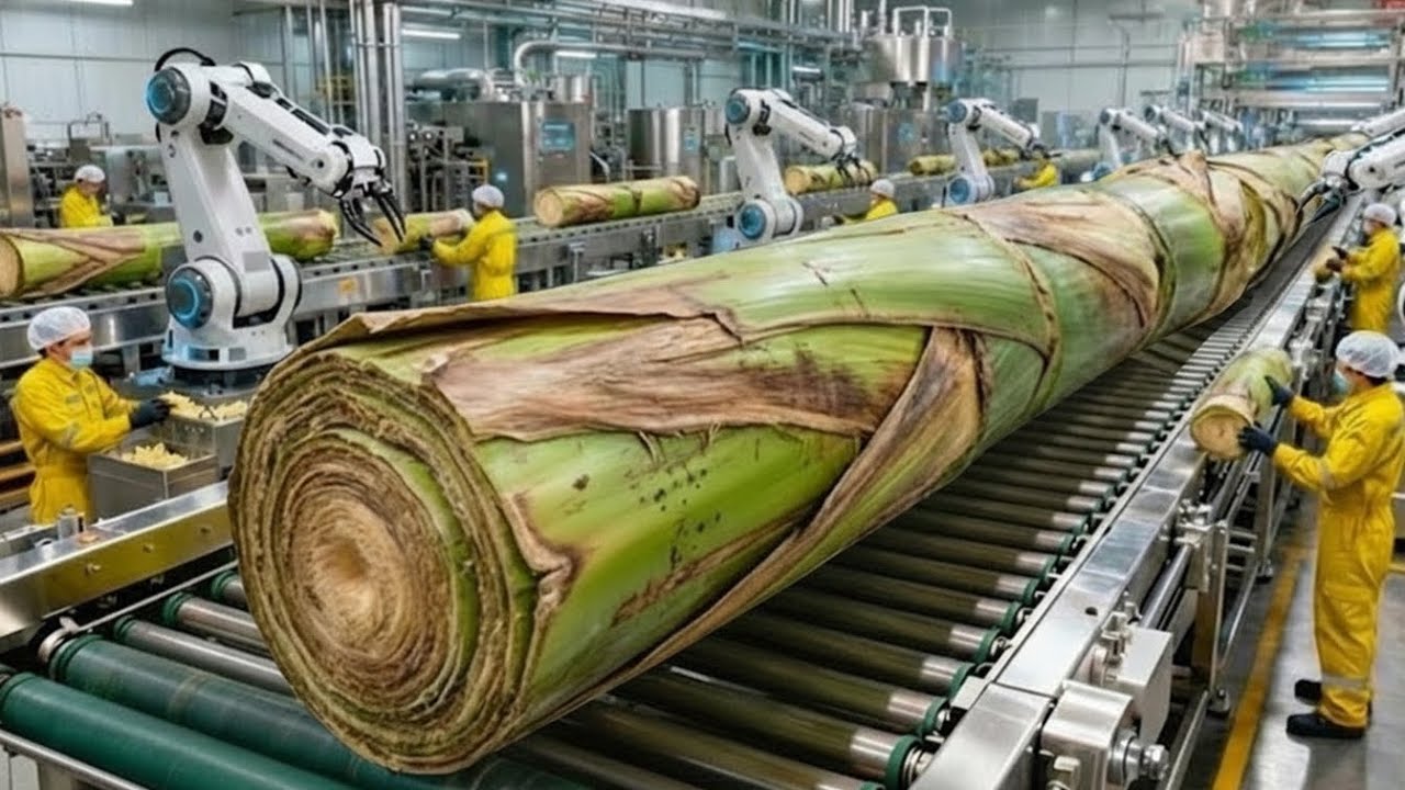 Inside the Largest High-Tech Banana Stem Factory You've Never Seen Before (Full Process)