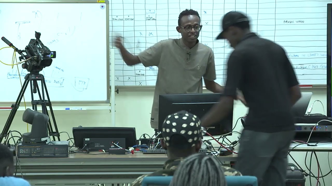 Training on ATEM 1ME Control Panel by ADMA Graduate Kevin Elie (Kinyarwanda)