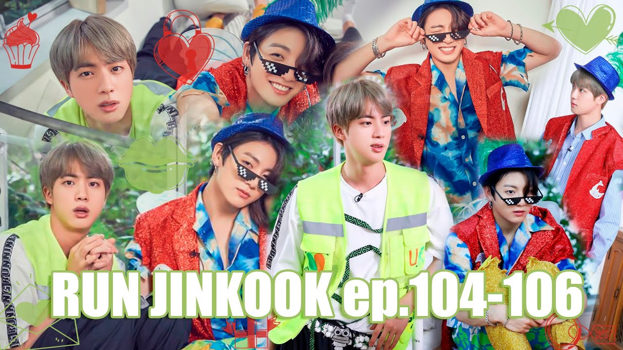 Jinkook's interactions in 'Run BTS' ep.104 - 106