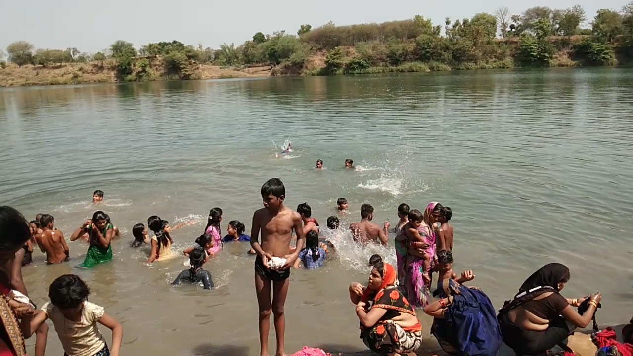 River Bathing || Village River Bathing