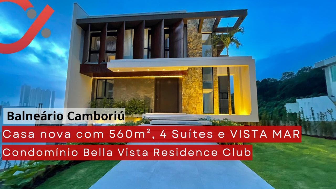 Condomínio Bella Vista Residence Club em Balneário Camboriú, Casa de 560m² com vista Mar e 4 Suítes