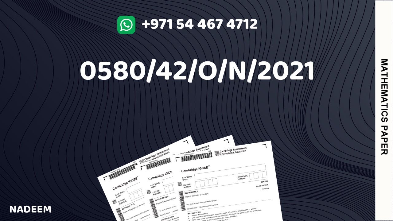 0580/42/O/N/21 | Worked Solutions | IGCSE Math Paper 2021 (EXTENDED) #0580/42/OCT/NOV/2021#0580