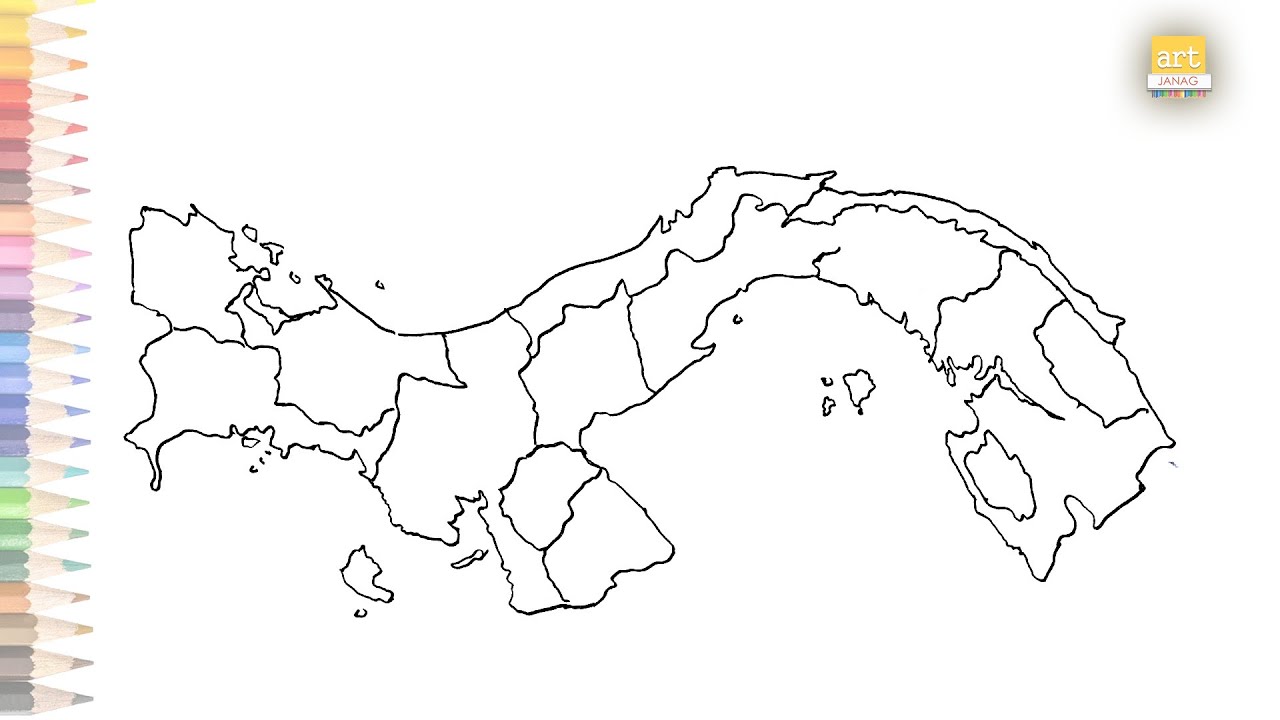Panama map outline | How to draw panama map outline step by step | Map drawing | art janag