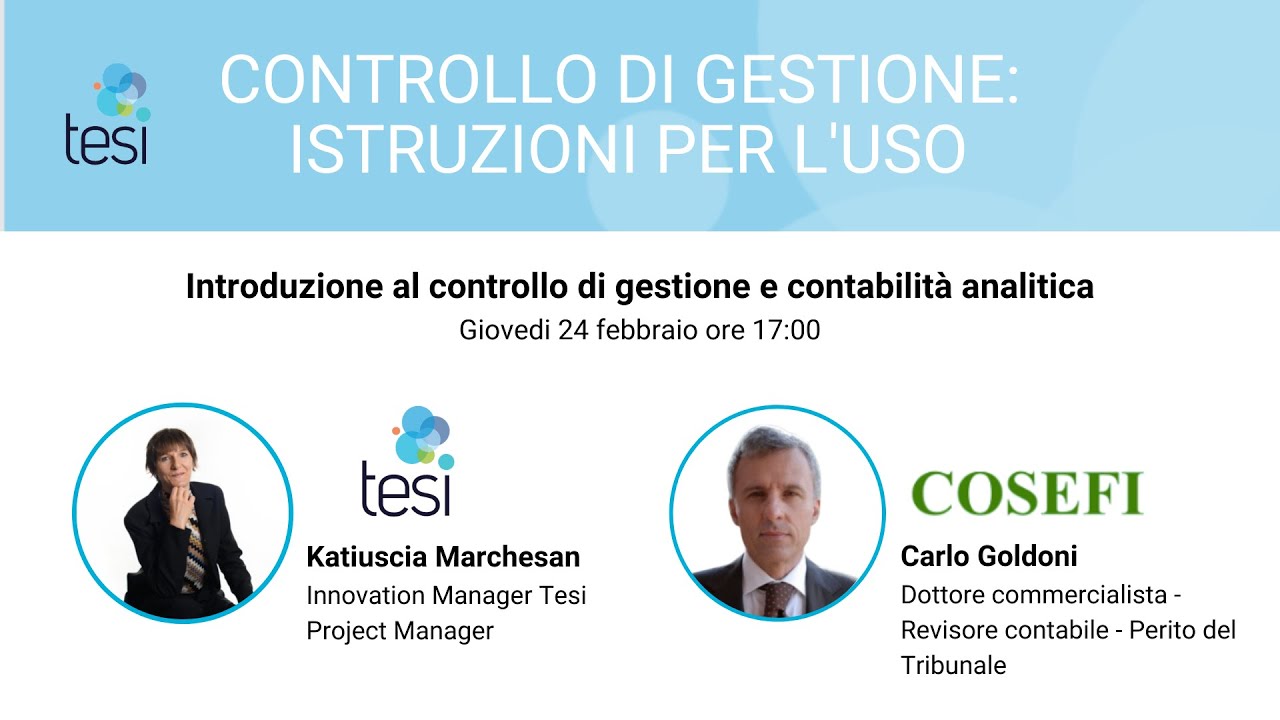 [Modulo 1/4] Controllo di Gestione: Istruzioni per l'uso