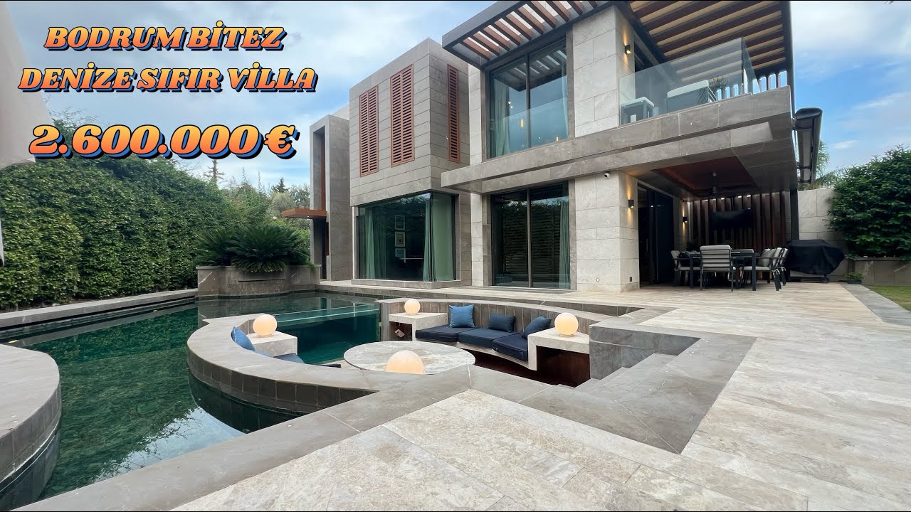 Bodrum Bitez Denize Sıfır Özel Plajlı Villa