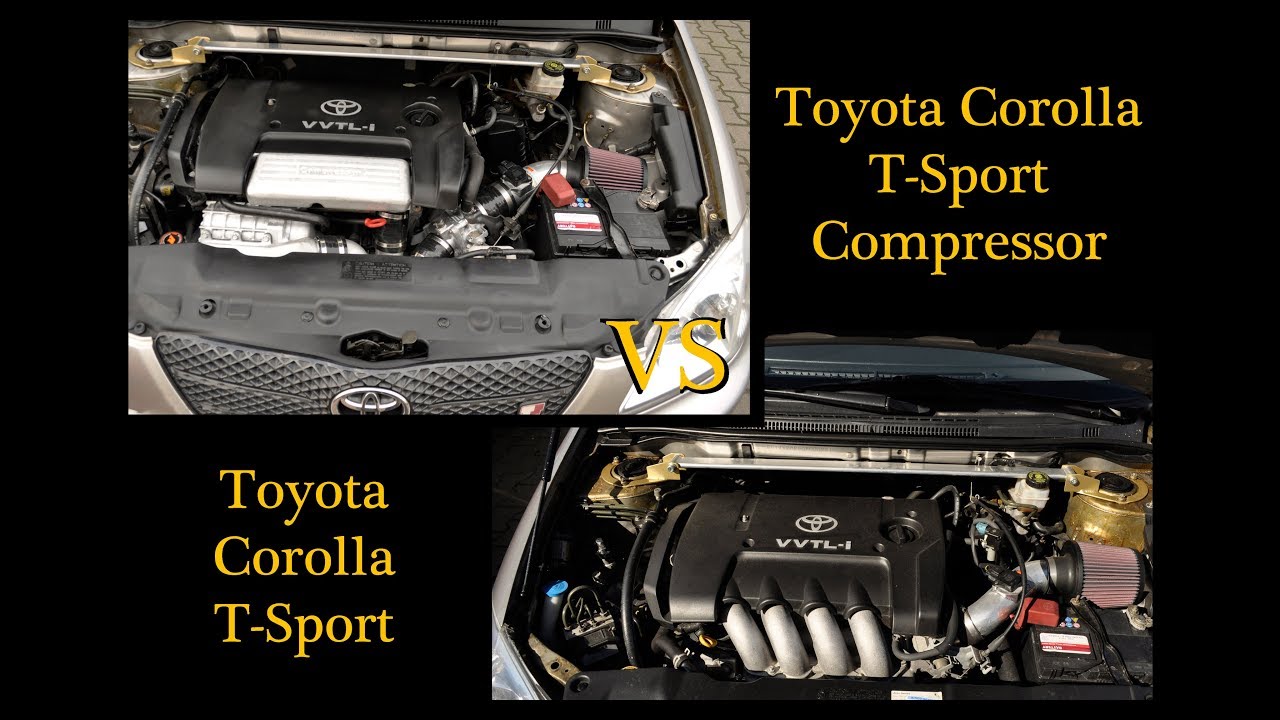 Side by side Corolla Compressor vs T-Sport acceleration comparison