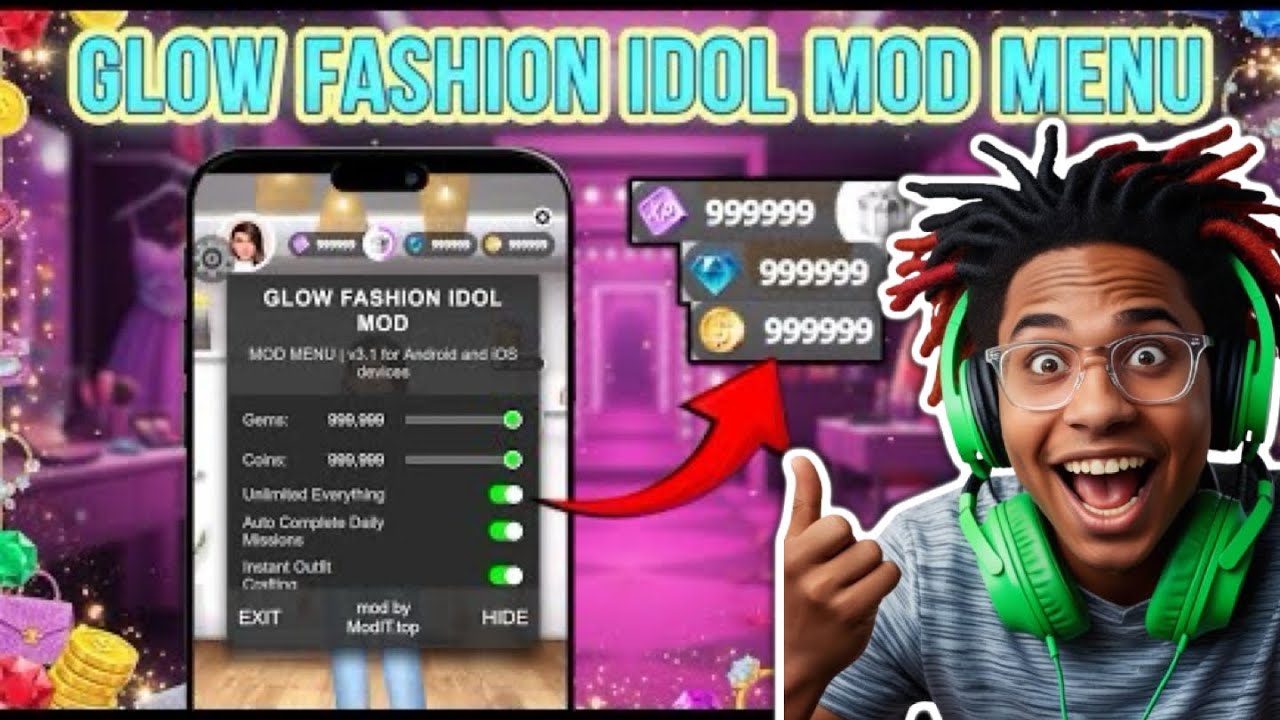 Glow Fashion Idol Hack 💎 Unlimited Gems & Coins Mod APK (iOS/Android)