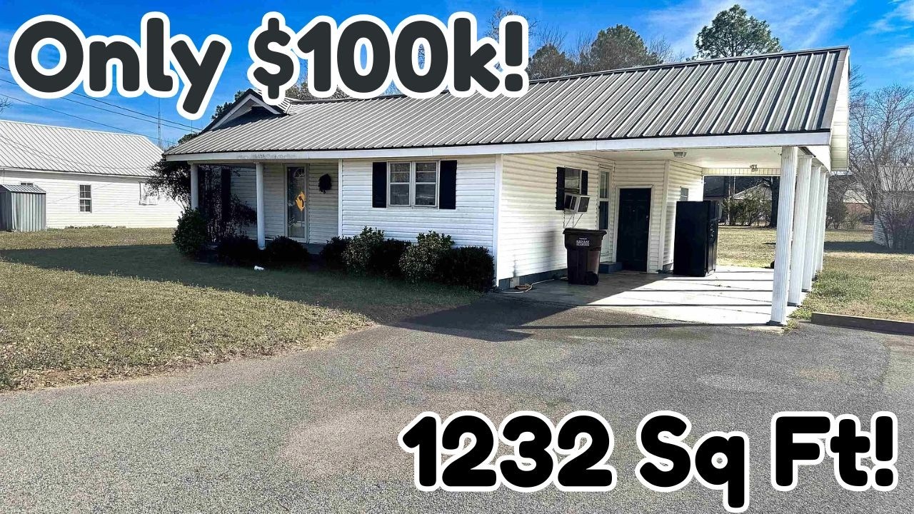 Home for Sale for Only $100k! 1232 Sq Ft!