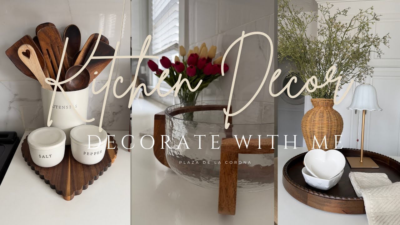 New Kitchen Decor - Decorate with me - Neutral Decor - Valentines 