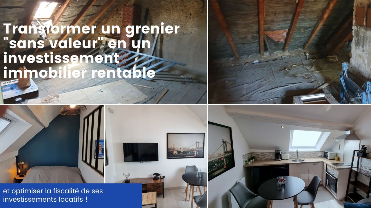 Transformation d'un grenier en studio meublé et équipé pour la location