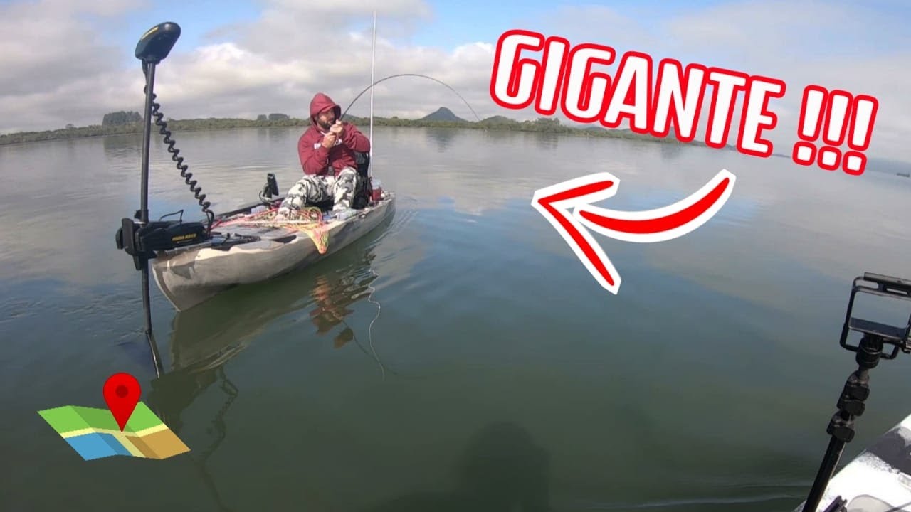 PESCAMOS e FRITAMOS na hora - PEIXE GIGANTE - Pescaria de CAIAQUE (Loja UNIVERSO FISHING )