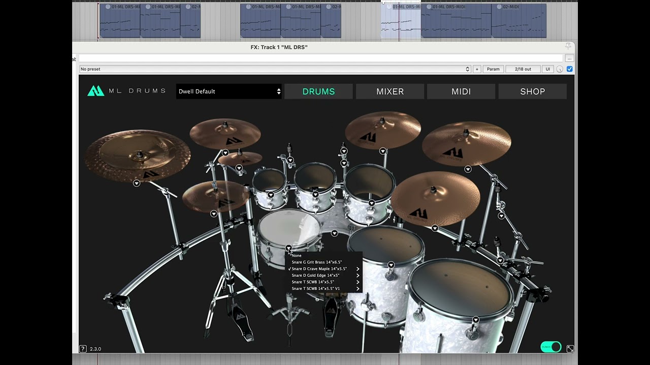 ML Drums quick demo: Free, Grit and Dwell sets