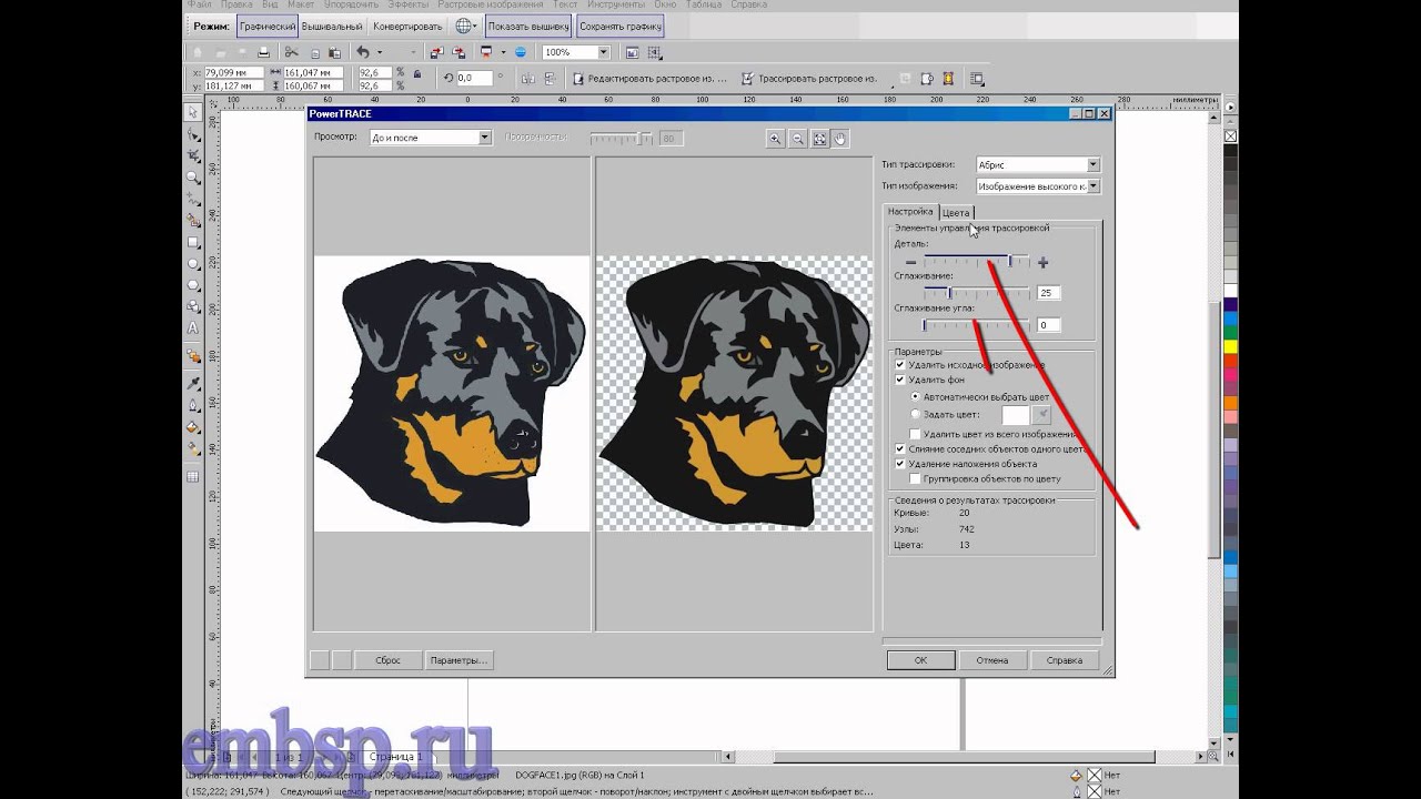 Wilcom EmbroideryStudio e4.2 уроки курсы Преобразование картинки в дизайн вышивки автоматом