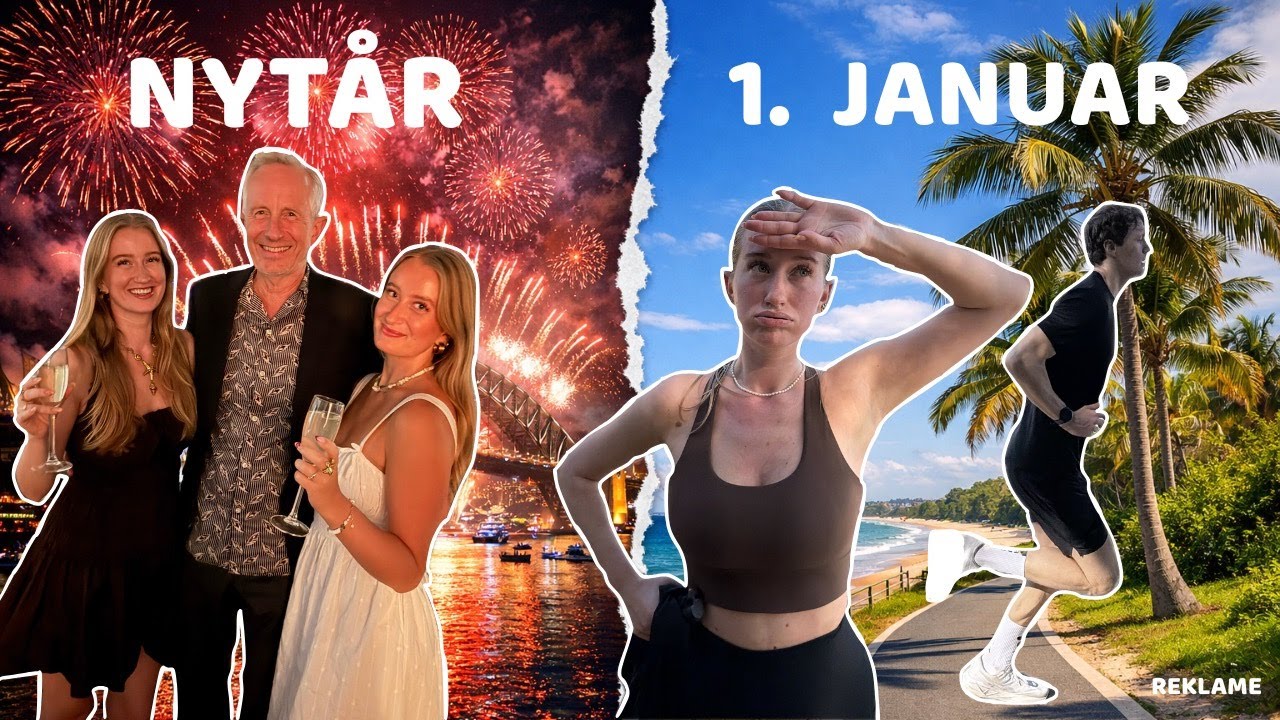 NYT&Aring;R OG 1. JANUAR I SYDNEY!!! Ser det ber&oslash;mte fyrv&aelig;rkeri, l&oslash;b p&aring; stranden...