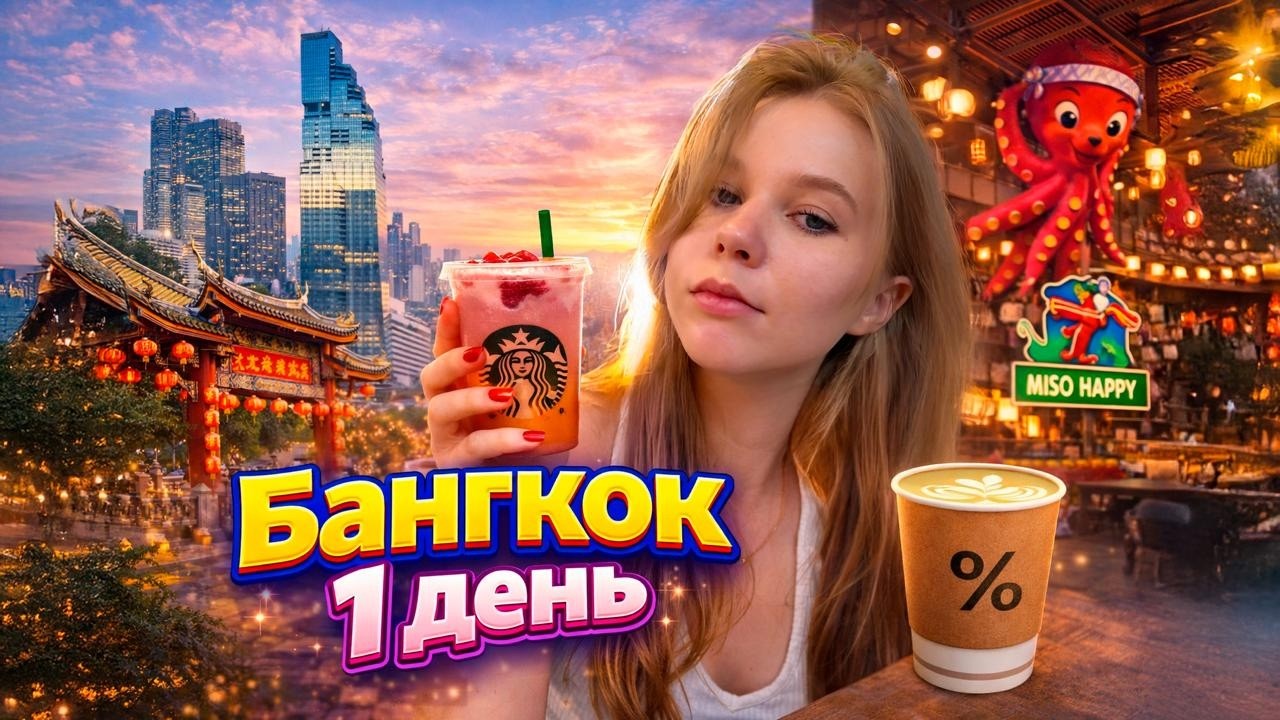 БАНГКОК 1 день | Старбакс ☕️ | рамен 🍜 | ночуем в мотеле