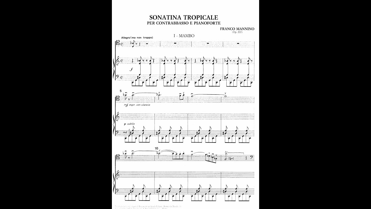 Franco Mannino – Sonatina Tropicale (double bass & piano)