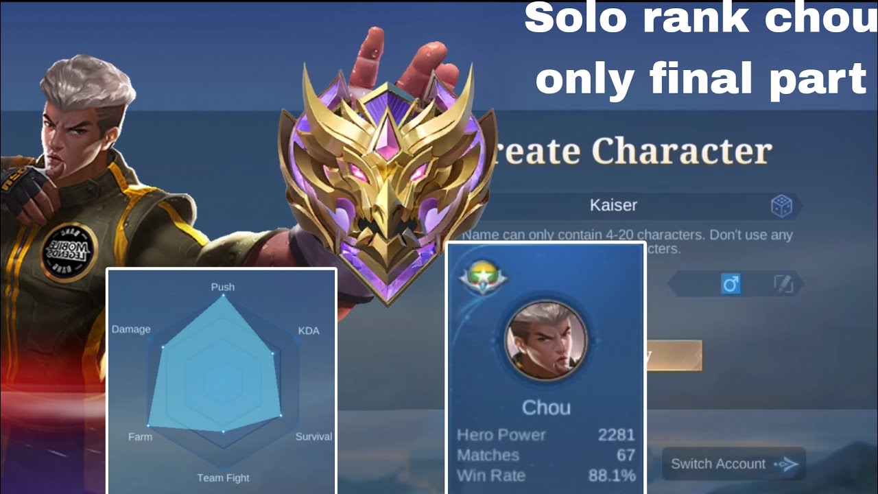 Solo rank chou only from warrior to mythic (final part)