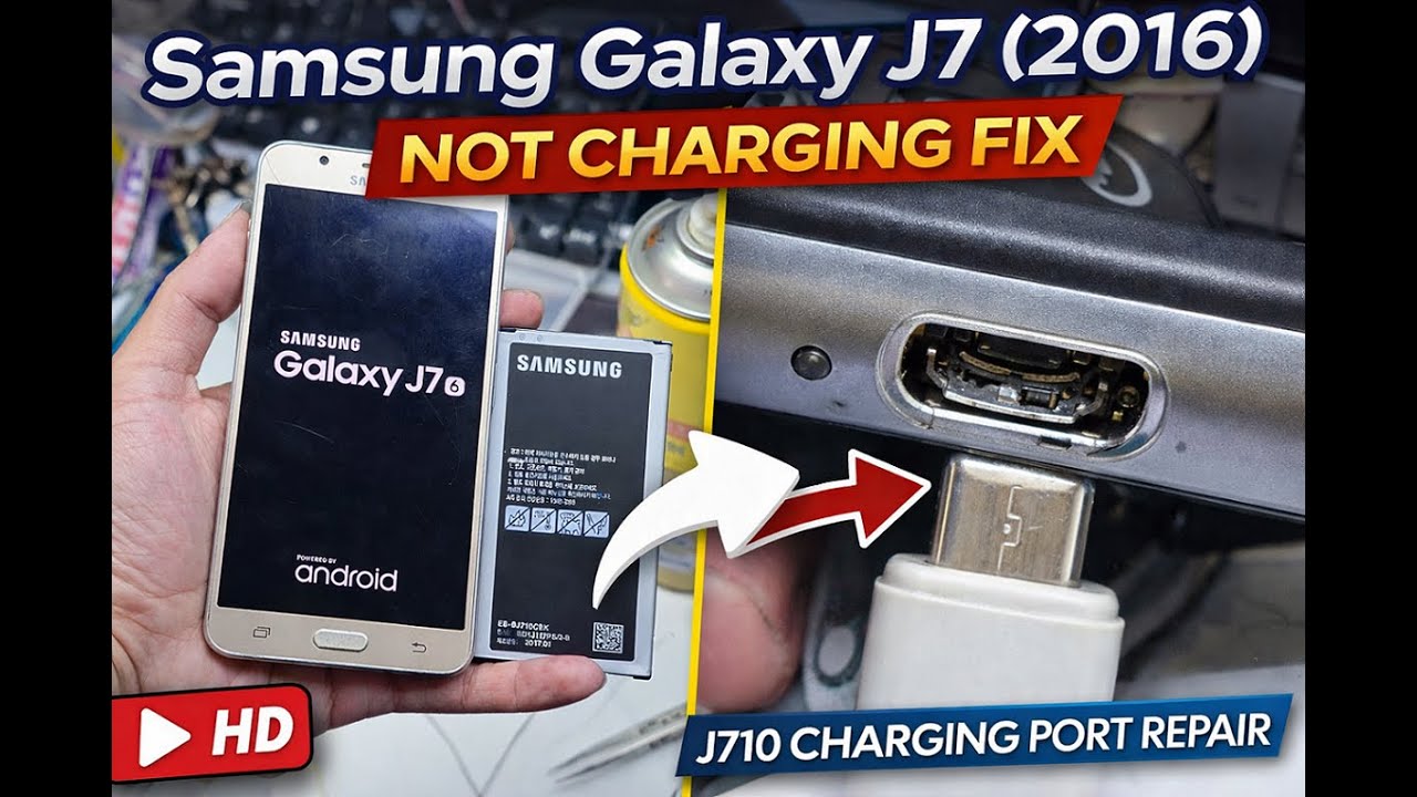 Samsung Galaxy J7 (2016) Not Charging Fix | J710 Charging Port Repair | Relaxing Phone Repair ASMR
