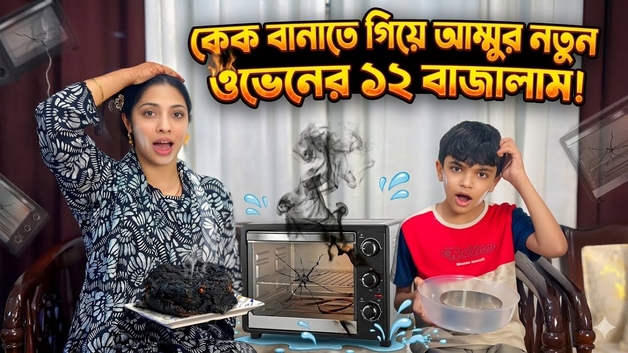 কেক বানাতে যেয়ে আম্মুর নতুন ওভেনের ১২ বাজালাম