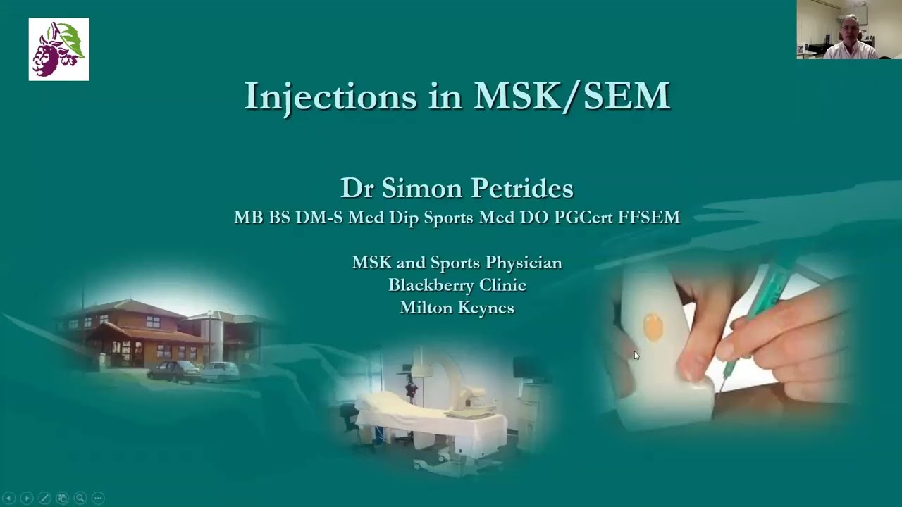 Injections in Musculoskeletal Medicine and Sport & Exercise Medicine (Part 1)
