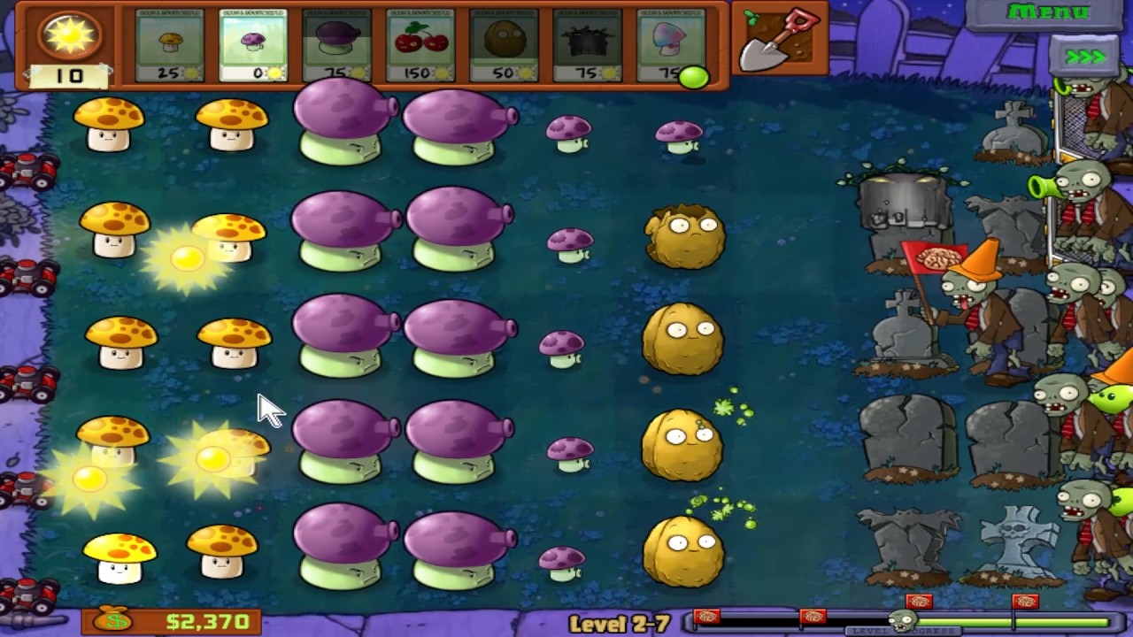 Plants vs Zombies Endless War - Noche Nivel 1 - Nivel 10 Completado