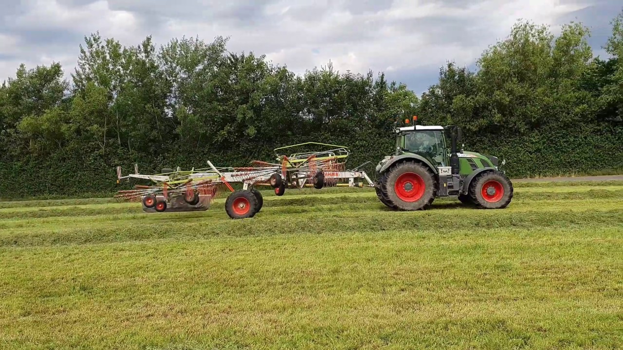 2 Schnitt 2020 Schwaden mit Fendt Vario 724 und Claas Liner 3600