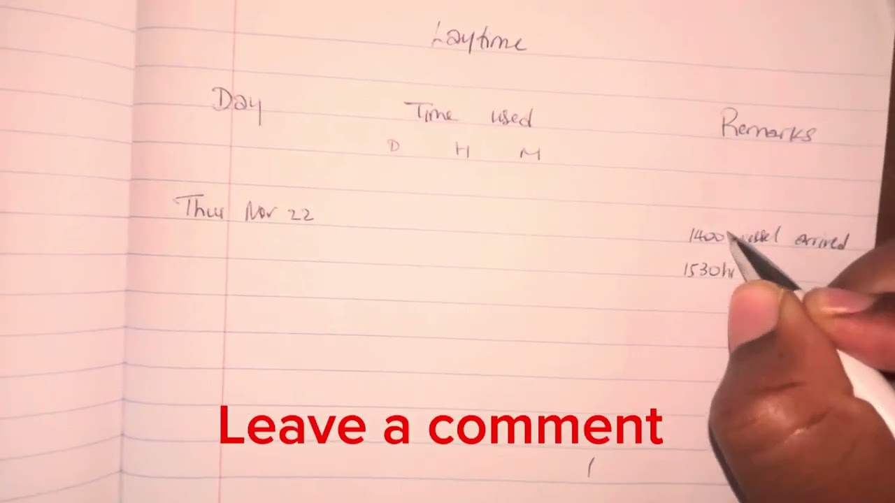 Laytime Calculations Exercise 2