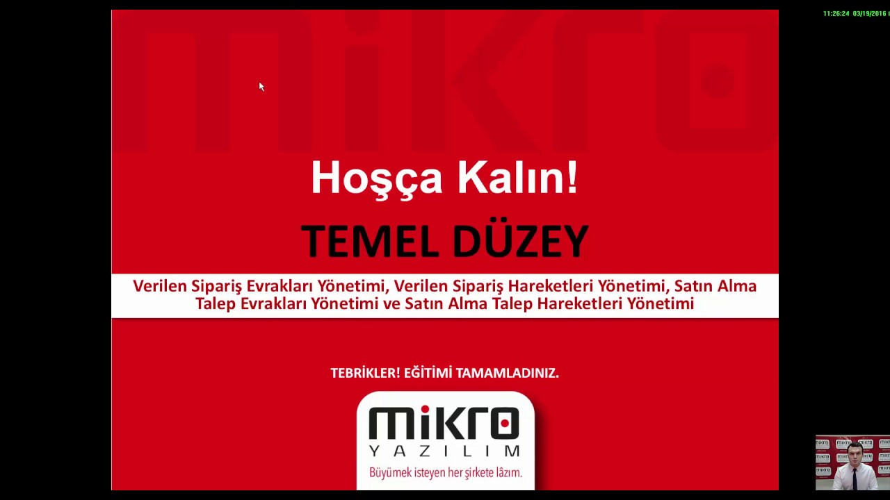 Mikro Yazılım Satın Alma Talep ve Verilen Sipariş Yönetimleri Eğitimi