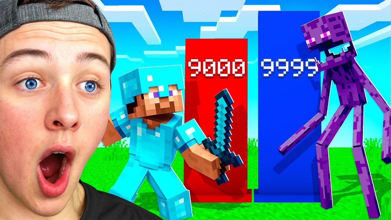 Сравнение уровней мощи STEVE и MINECRAFT MOBS