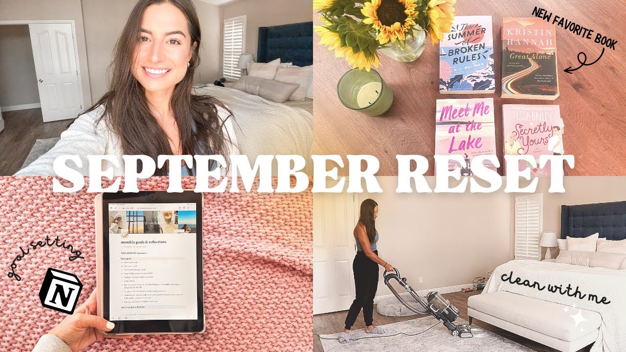PRODUCTIVE SEPTEMBER RESET ROUTINE: decorating for fall, clean with me & goal setting using NOTION🌻