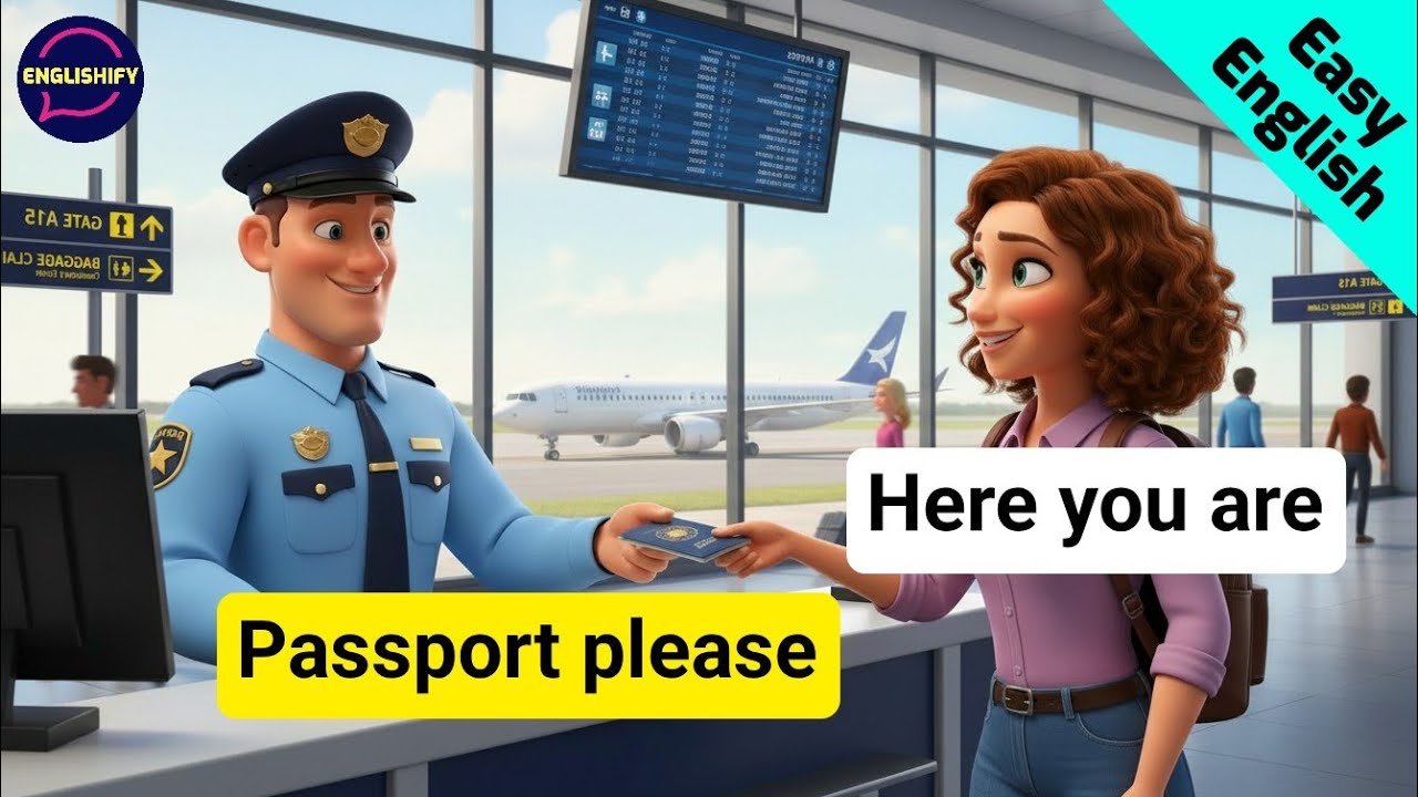 10 Easy English Conversations at The Airport | Real Life Dialogues (A1-A2)