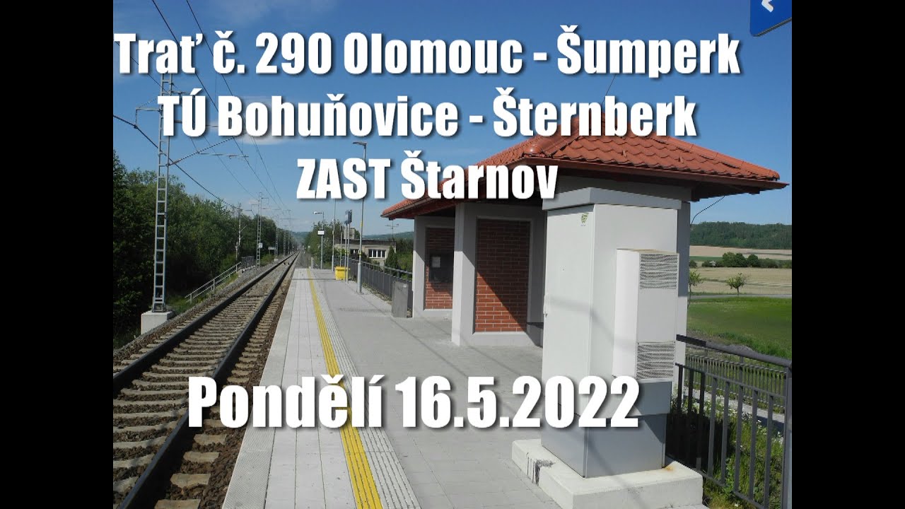 Zastávka Štarnov na trati Olomouc - Šumperk po rekonstrukci (pondělí  16.5.2022)