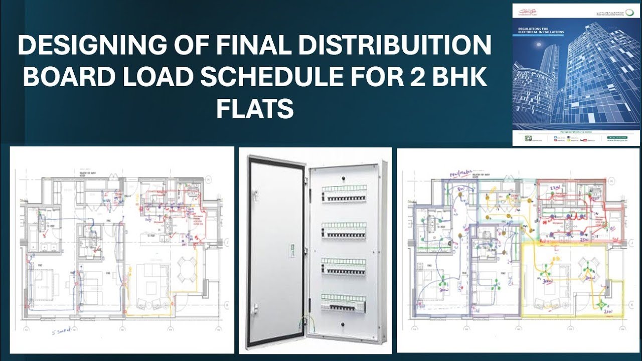Designing of the Final Distribution Board Load schedule as per DEWA Regulation.