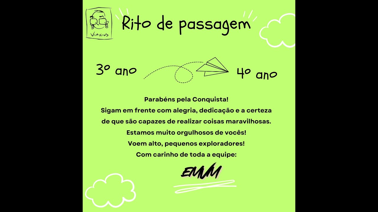 Reunião com coordenação, Rito de passagem 3º ano para 4º ano, 2026