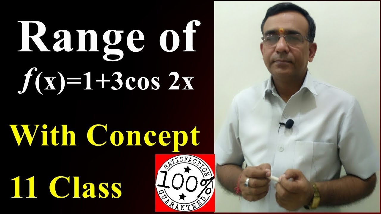 Class 11 Maths  Find the domain and range of function f(x)=1+3 cos 2x   2019 Q19