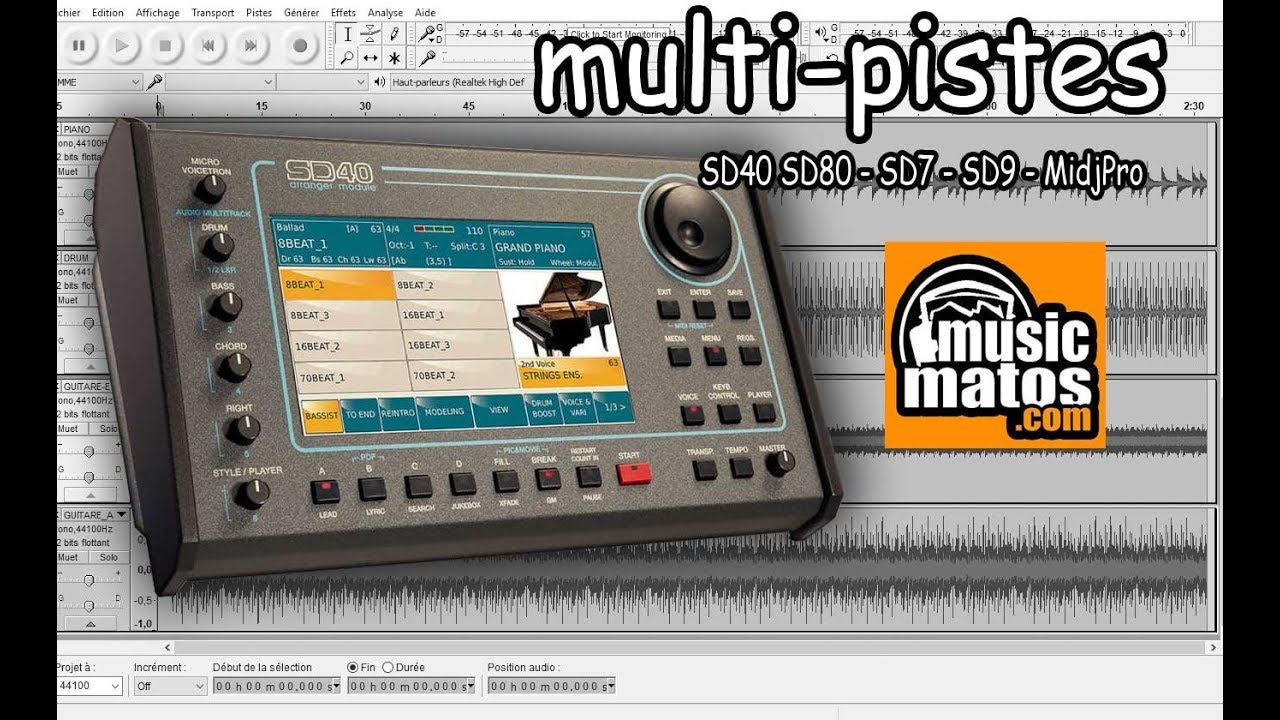 Comment utiliser le Ketron SD40, SD80 , SD9 , SD7, SD90, SD60  et Midjpro en multipistes