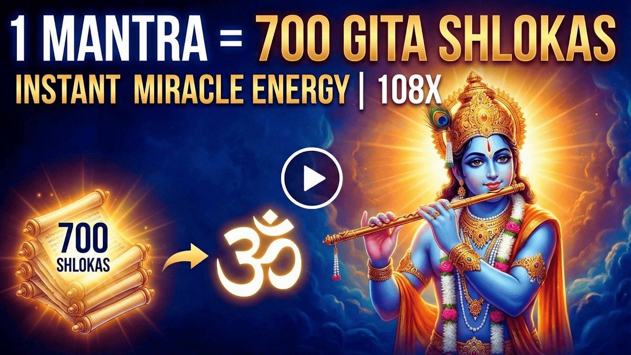 700 Gita Shlokas Equivalent Energy - Most Powerful Krishna Mantra for miracles (108 times) 