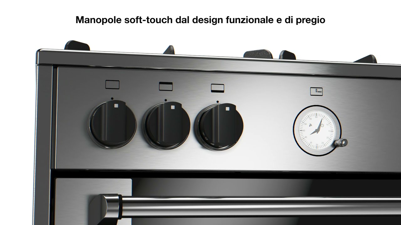 Serie Americana - Cucina da 90cm con 5 bruciatori e forno a gas