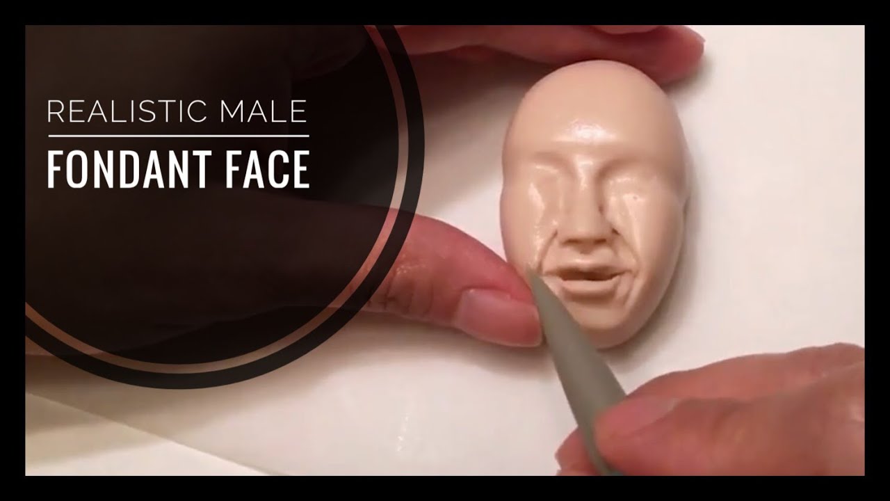 Realistic Male Fondant Face - How to Model - Topper Part 1 of 2: Timelapse Tutorial