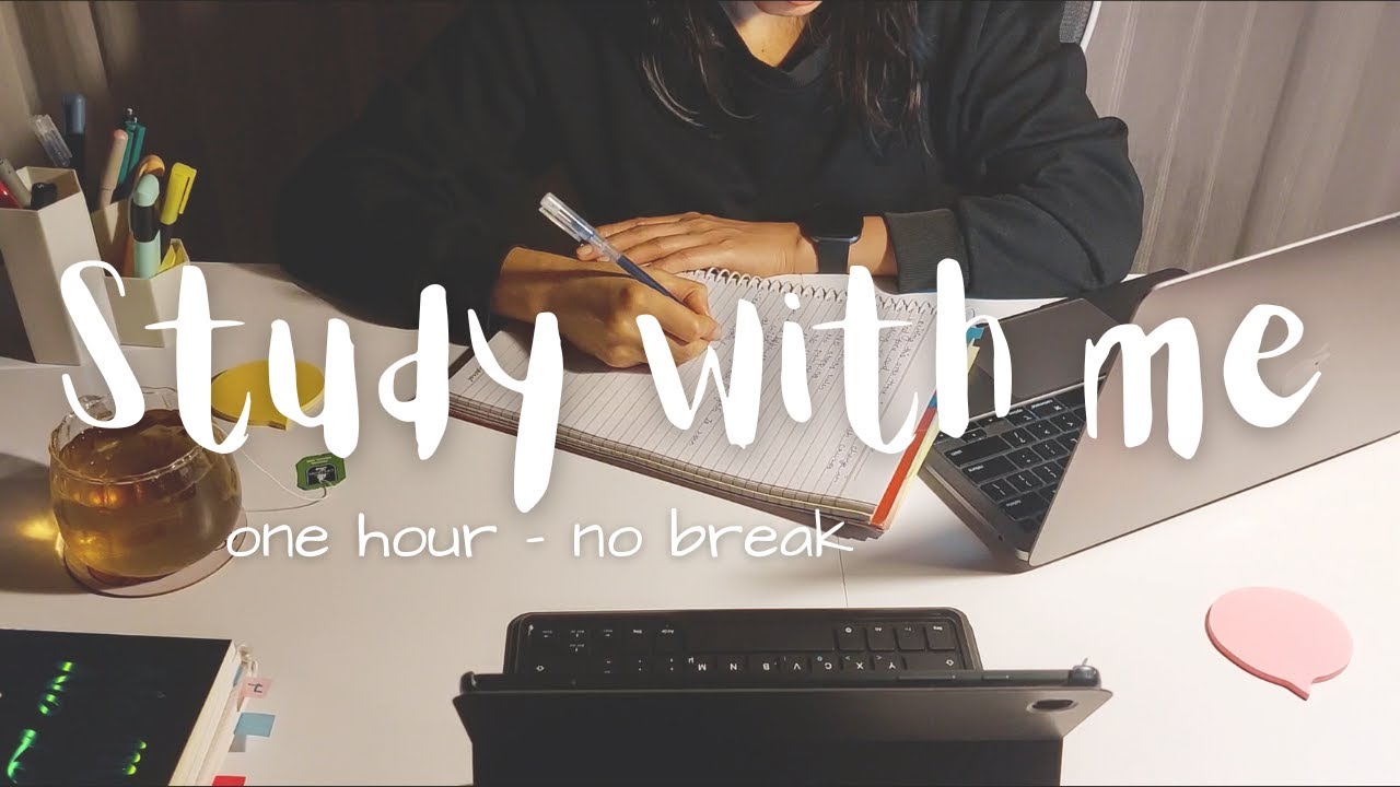 1 HOUR Study With Me 📚 | no break study session with timer and alarm ⏰ | late-night study