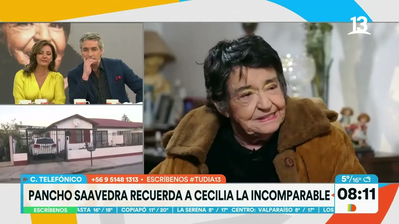 Pancho Saavedra recuerda con cariño a su amiga Cecilia, la Incomparable. Tu día, Canal 13