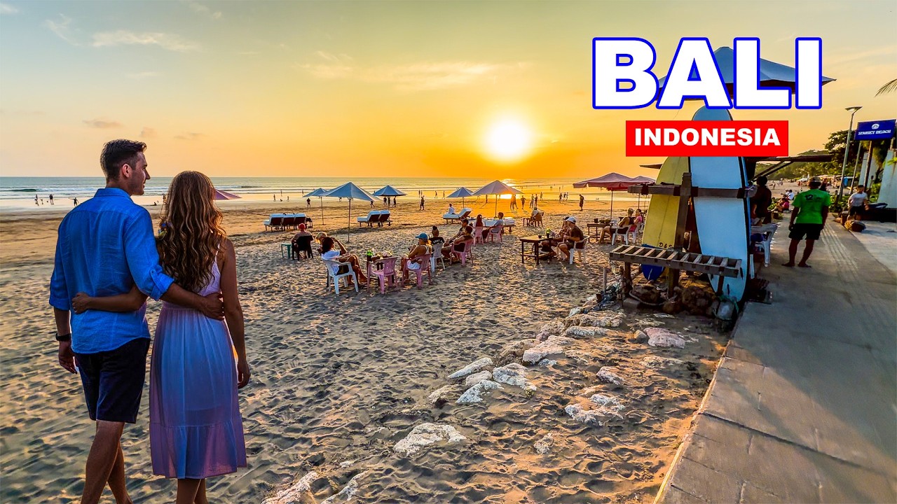 🏝️ Strolling Through Bali Beaches | Kuta to Semiyak Beach | Bali Golden Hours❤️👍