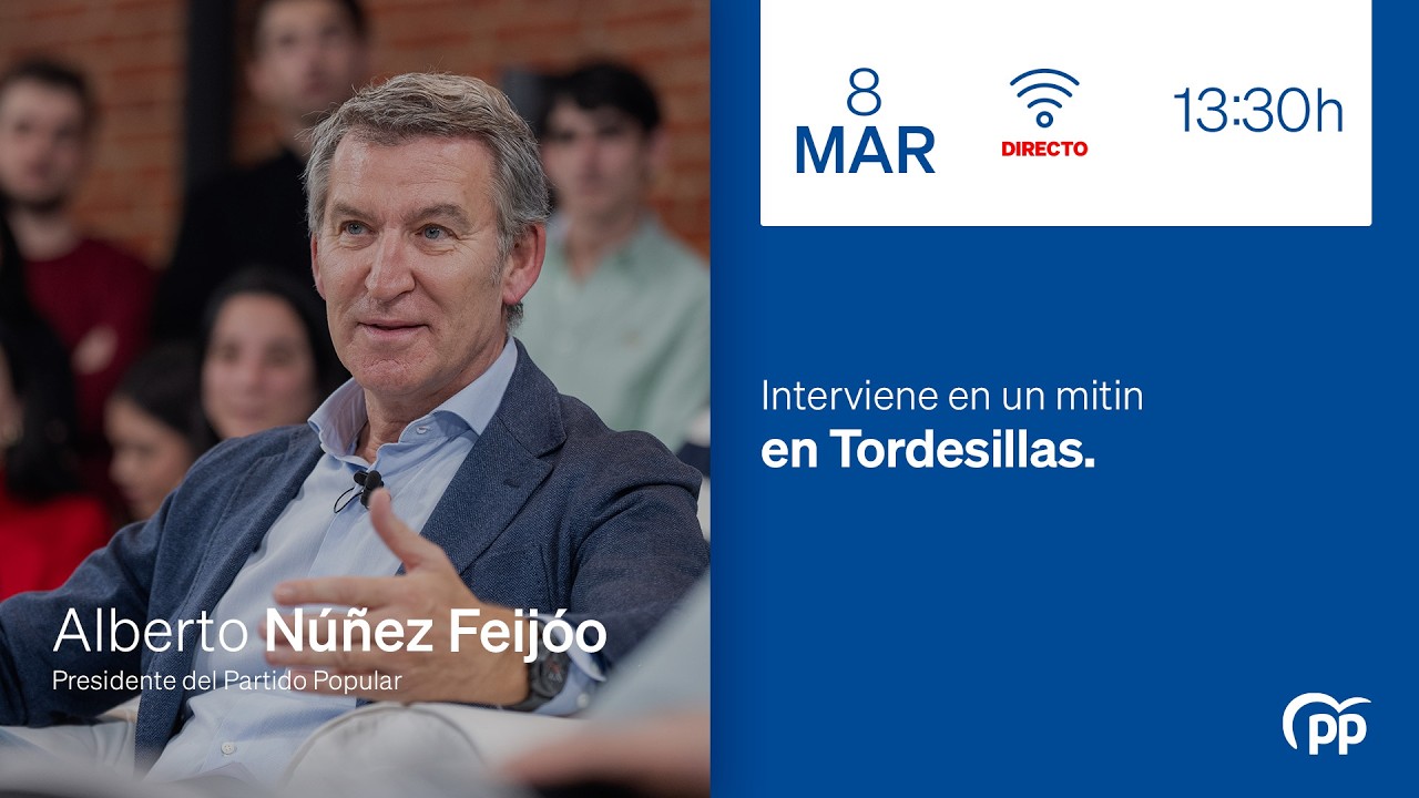 Feijóo interviene en un mitin en Tordesillas