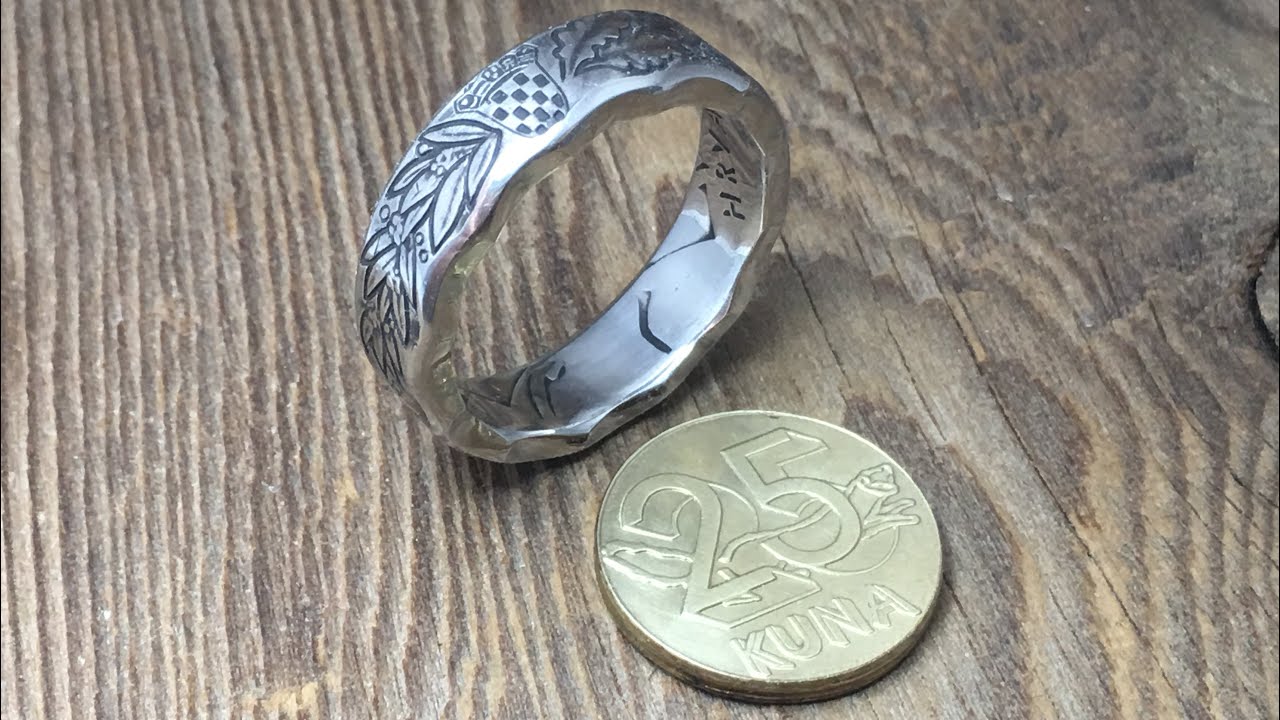 Croatian Coin Ring. 25 Kuna ring. REPUBLIKA HRVATSKA