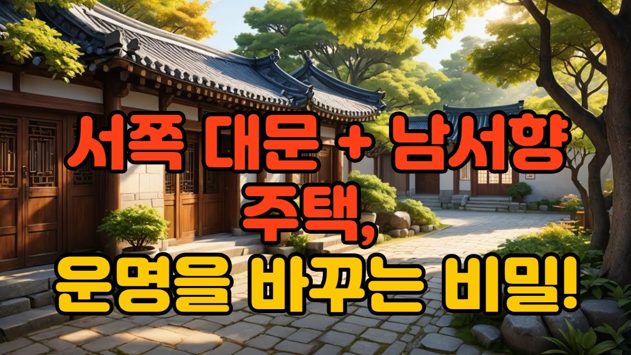 서쪽대문+남서향 주택. 운명을 바꾸는 비밀! #명당터 #사업장#사무실# 아파트#서사택 #동사택 전원주택 #주택 .공장